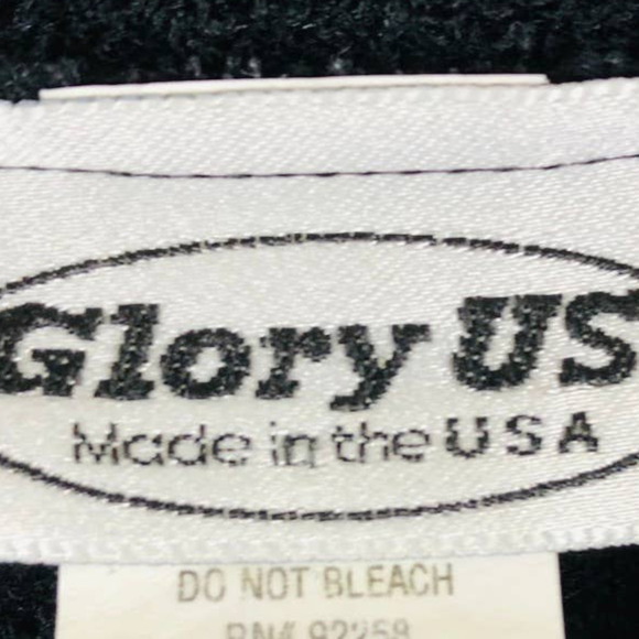 Glory USA Sweater Black White Fairisle Mock Neck Pullover Cropped Size Small - Picture 6 of 14